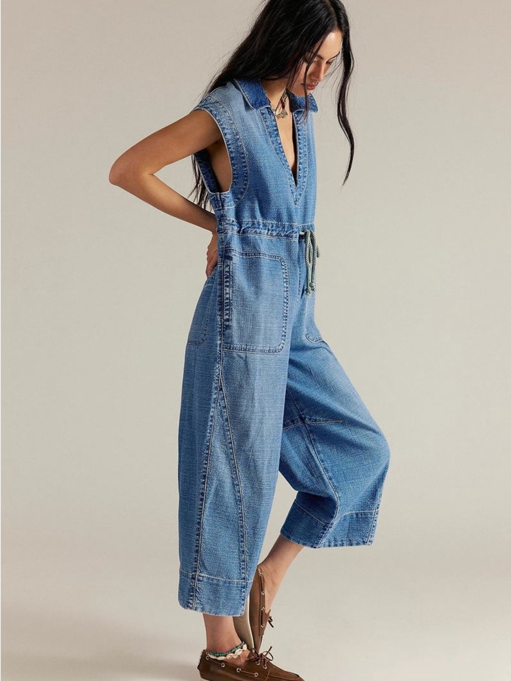 We The Free Lantana Cropped Coverall  size large NWT retail $228 - Picture 3 of 9